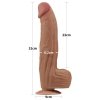 Dildo King size z ruchomą skórą Dual Layer Dong Brown 30cm